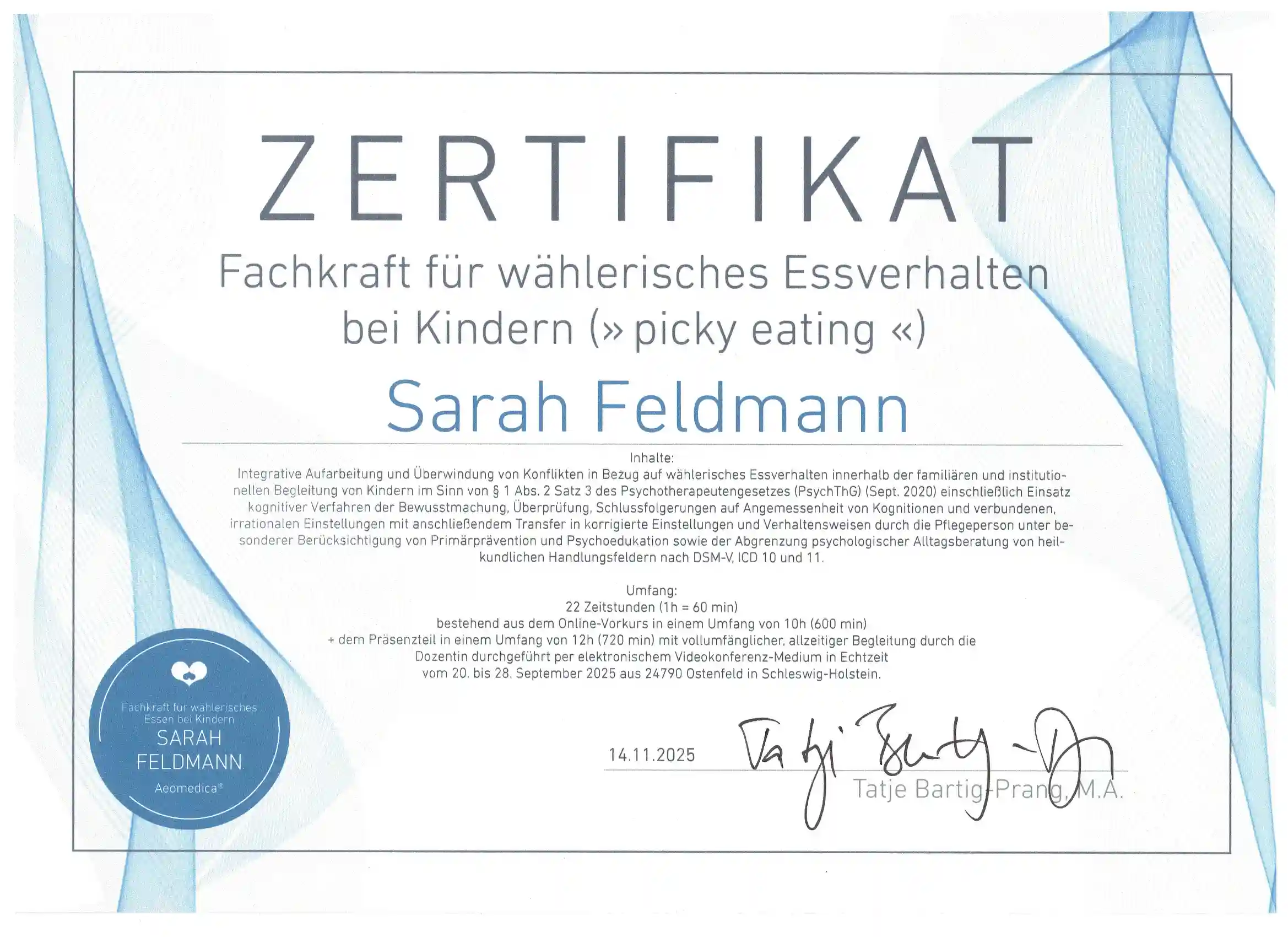 Zertifikat Picky Eater